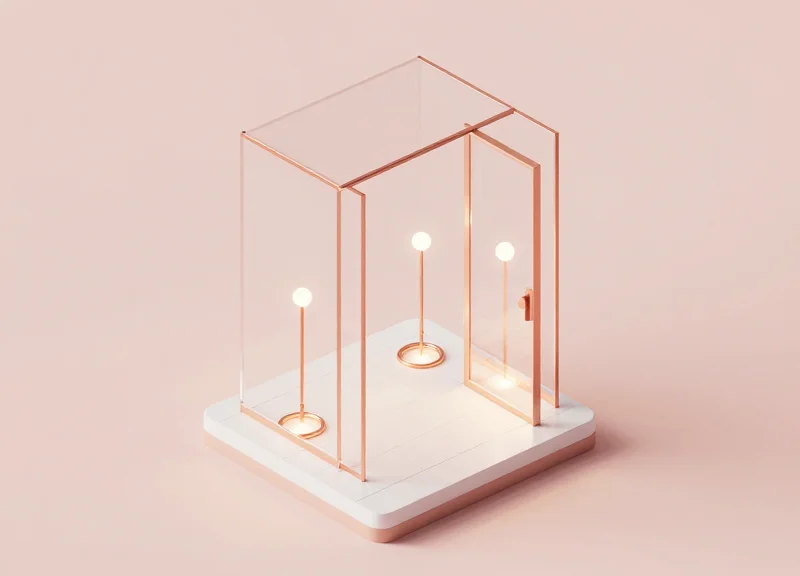 3D isometric model of a store entrance showing hidden electronic security loops beneath the floor and in the door frame.
