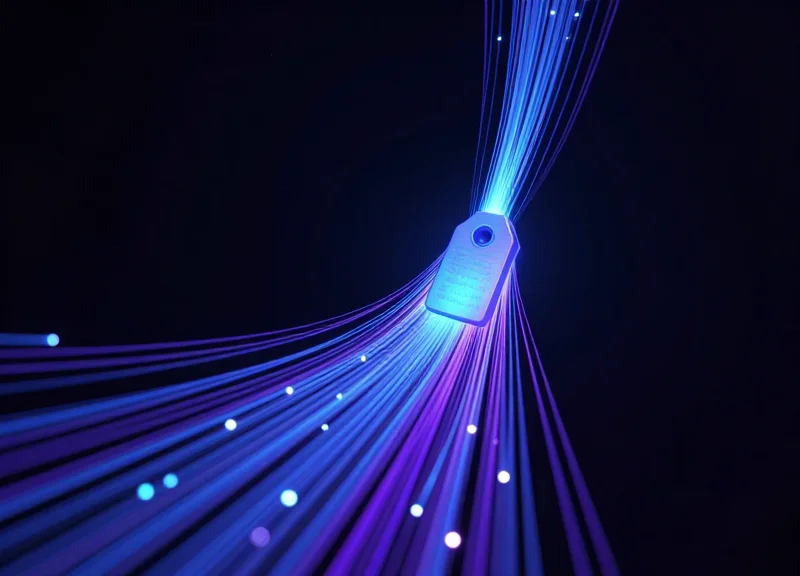 Digital visualization of RFID connectivity and security data streams.