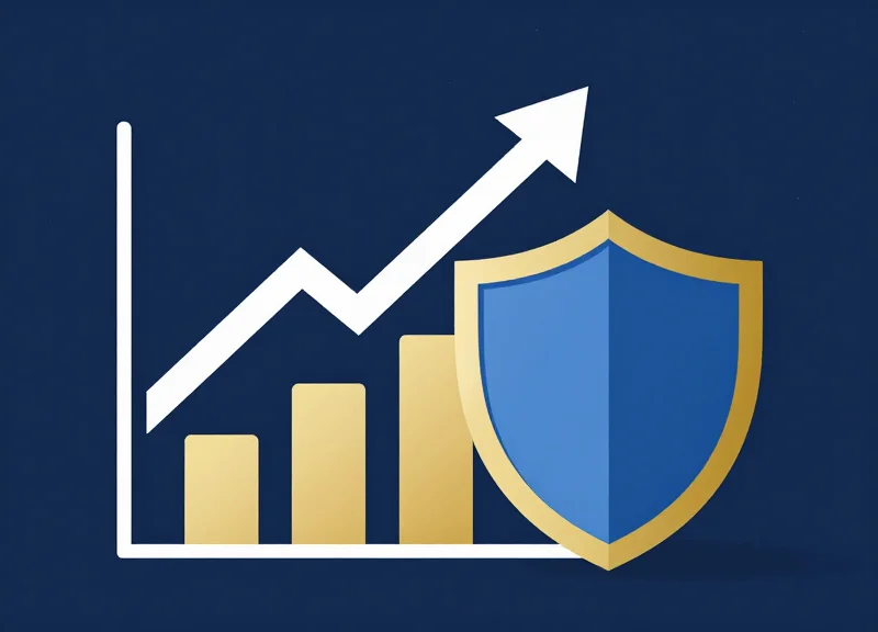 Abstract flat vector illustration representing business growth and return on investment from security technology