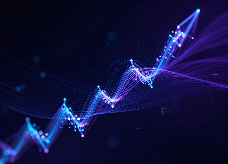 An abstract conceptual image showing RFID data signals and security technology.
