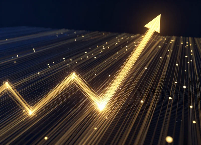 Abstract visualization of decreasing loss and increasing profit trends