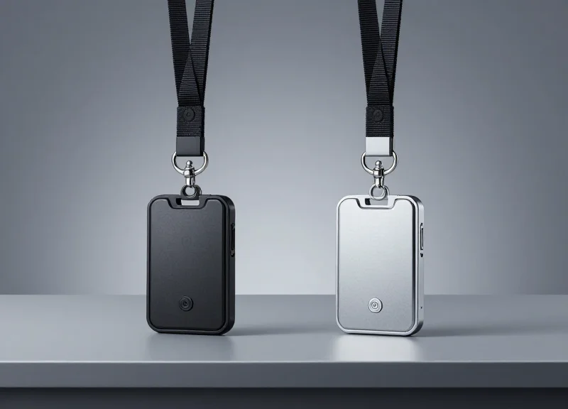 A side-by-side comparison of different hybrid security lanyard designs.
