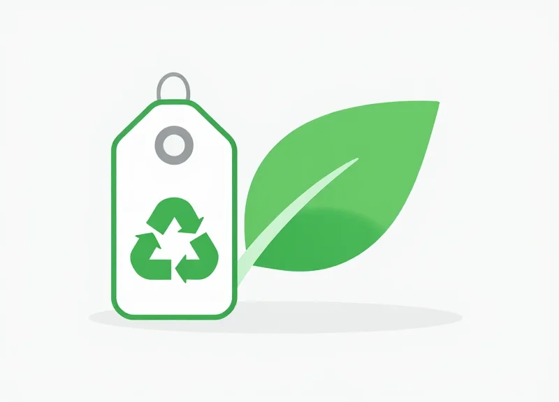 Abstract concept of sustainable retail technology merging electronic tags with natural elements.