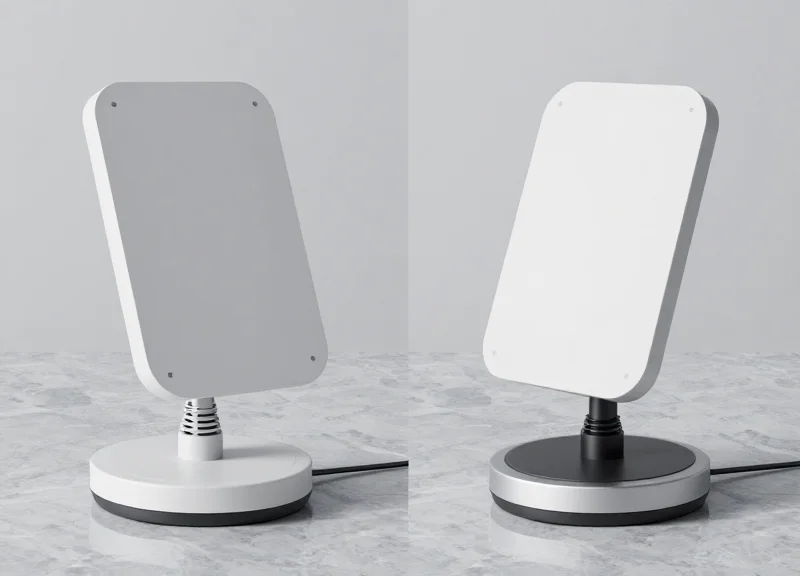 Two different EAS antenna pedestals shown side-by-side for comparison.