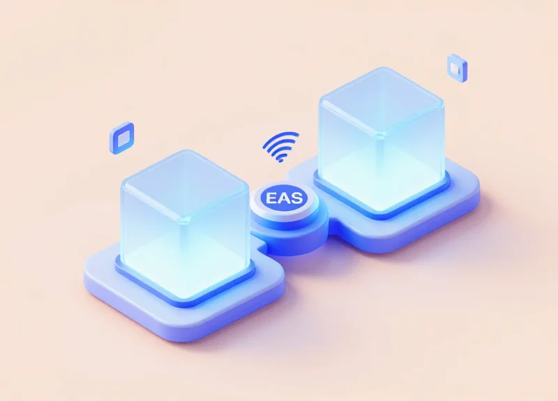 3D isometric model of EAS and RFID systems merging into a single hybrid security hub