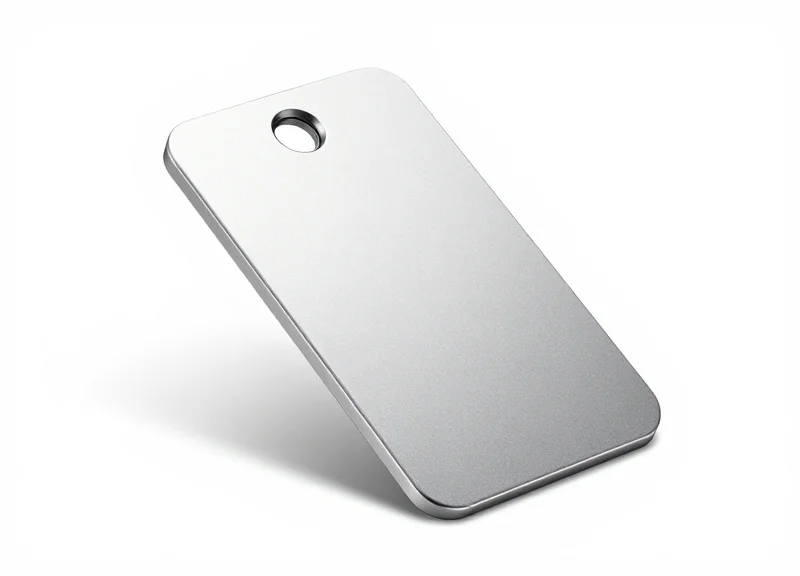 A sleek, modern EAS security tag designed for high-end apparel on a white background.