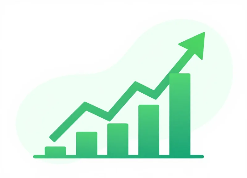 Flat vector illustration of a rising financial graph representing return on investment
