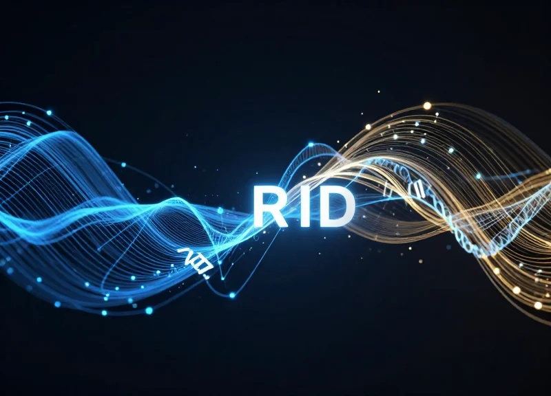 Abstract visualization of RFID and Acoustic Magnetic technology wave patterns.