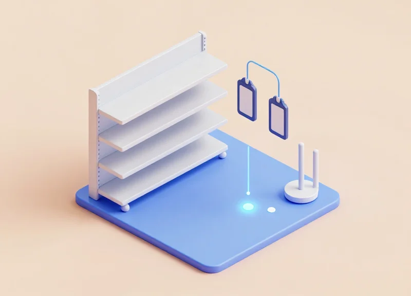 An integrated retail security ecosystem with smart shelves and hidden floor sensors.