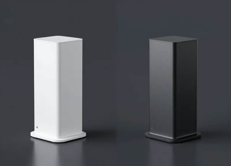 Side-by-side comparison of two different electronic security antenna models.