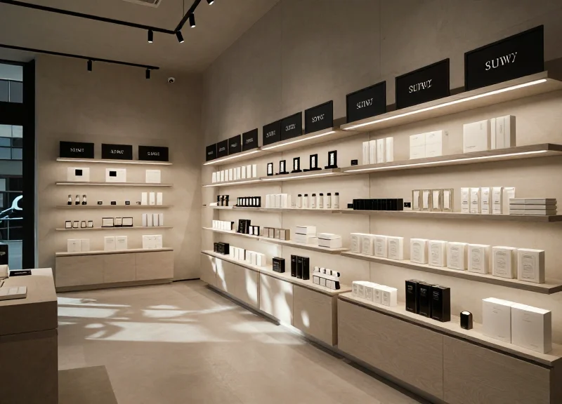 Modern retail store interior showing seamless technology integration.