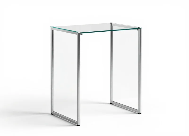 A sleek modern retail security gateway pedestal with acrylic panels.