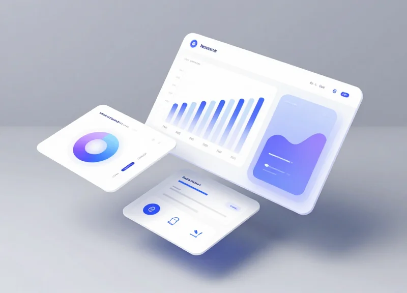 Modern abstract dashboard UI representing retail analytics and data-driven decision making