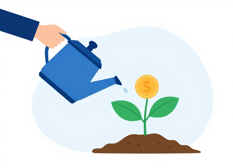 Flat vector illustration representing growth and financial recovery through smart management