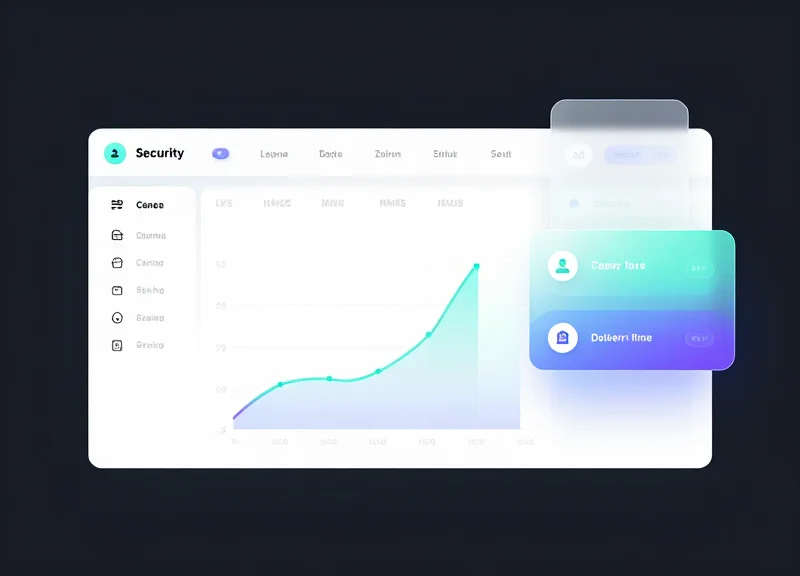 A conceptual digital dashboard showing retail analytics and security data trends.