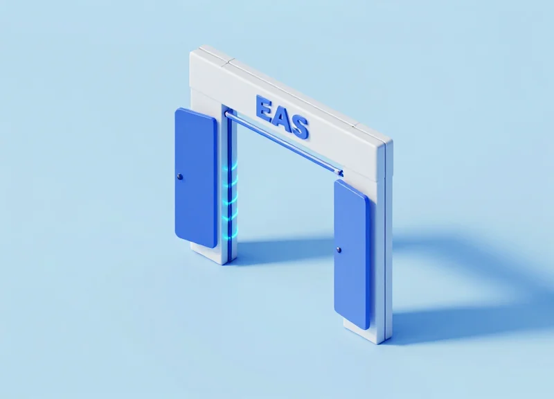 3D model of an EAS shielding system integrated into a warehouse bay door