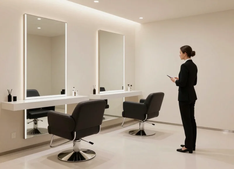 Surrealist illustration representing professional vigilance and psychological deterrence in a luxury environment.