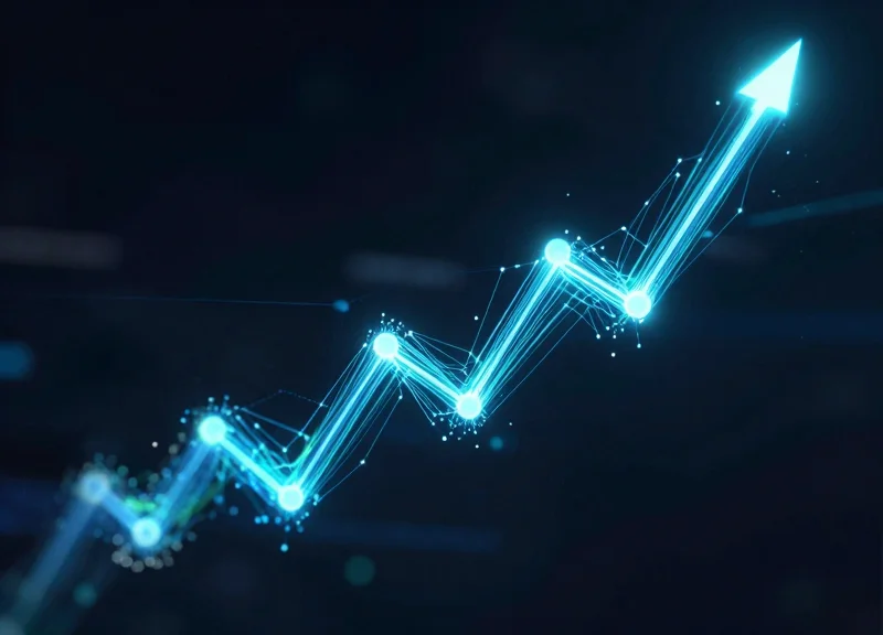Abstract digital data visualization representing real-time inventory monitoring and shrinkage reduction.