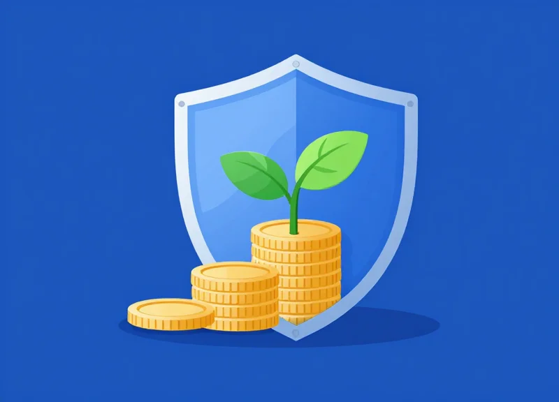 A flat vector illustration representing business growth and protection through security.