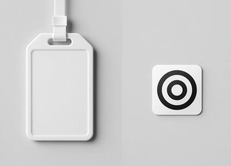 Comparison between a traditional retail security tag and a modern RFID smart tag.