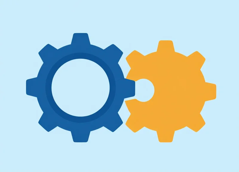 Abstract illustration showing the merger of two technologies into one solution