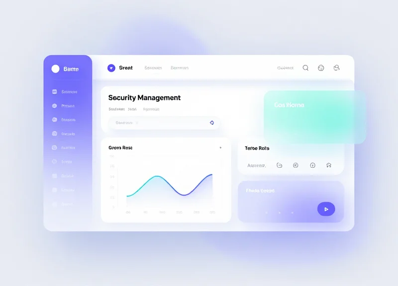 Modern software dashboard interface showing glassmorphism elements for venue management.