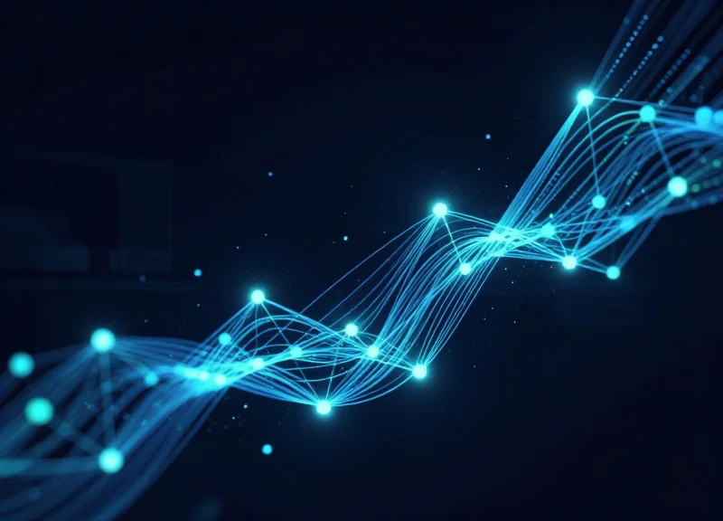 Abstract data visualization of asset tracking nodes and digital streams