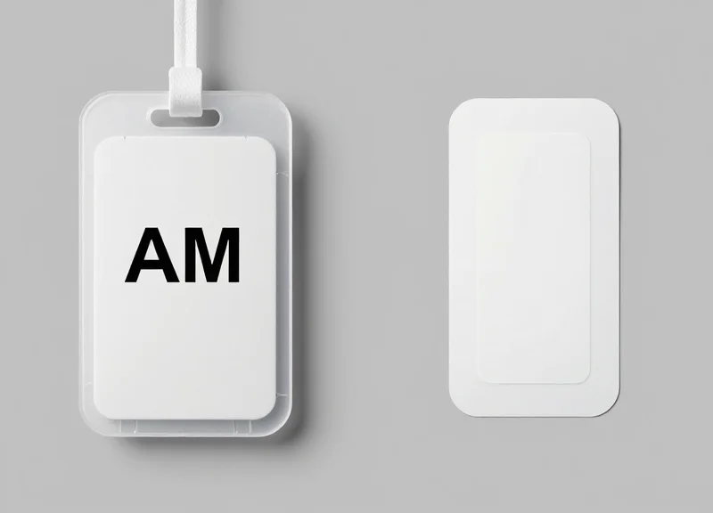 Side-by-side comparison of a traditional security tag and a modern RFID sticker.