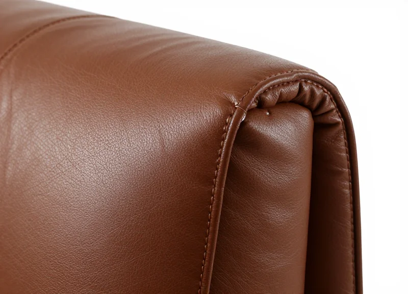 Close-up of a discreet security tag on a designer sofa.