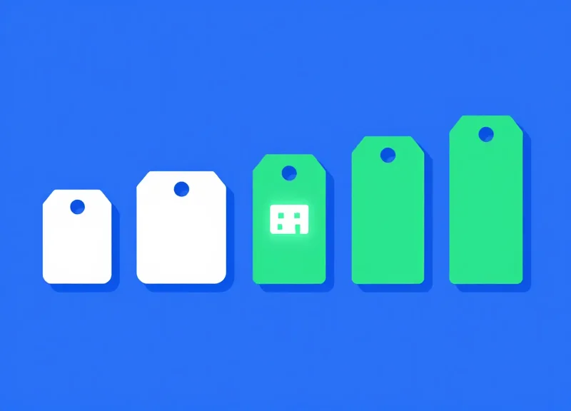 Flat vector illustration showing the evolution of security tags from basic plastic to advanced digital chips