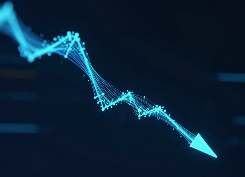 Abstract digital graphic showing a downward trend in loss represented by glowing nodes.