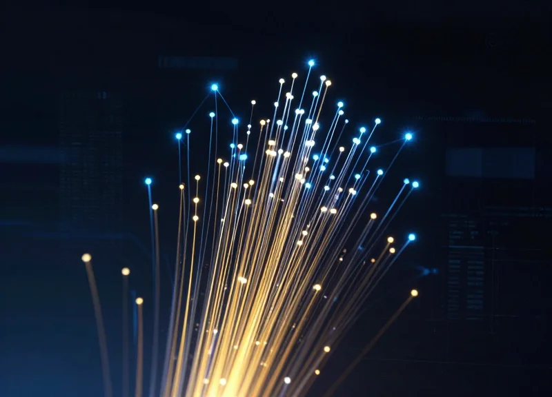 A conceptual digital visualization of data streams representing AI-powered loss prevention analytics.