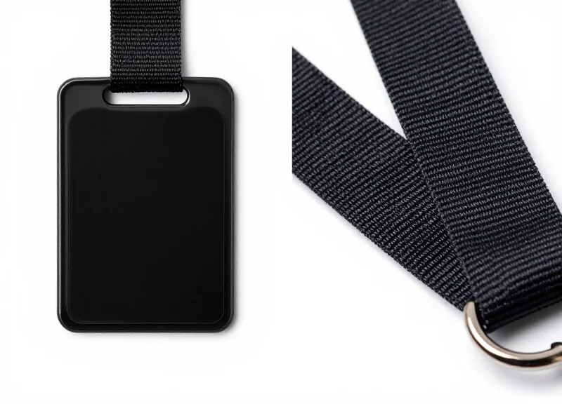 Side-by-side comparison of a smooth PVC-coated lanyard versus a textured nylon braided lanyard.