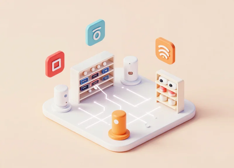 3D model of an integrated retail security and RFID ecosystem