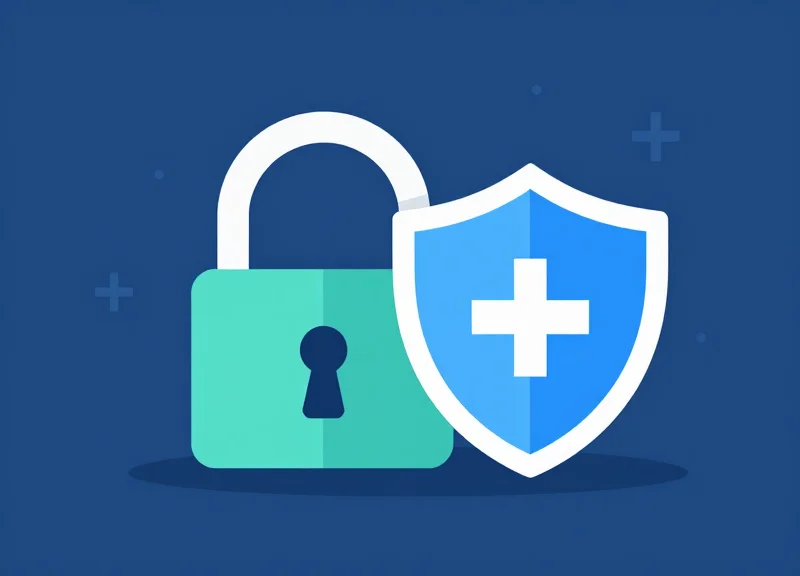 Flat vector illustration of a shield protecting digital retail infrastructure.