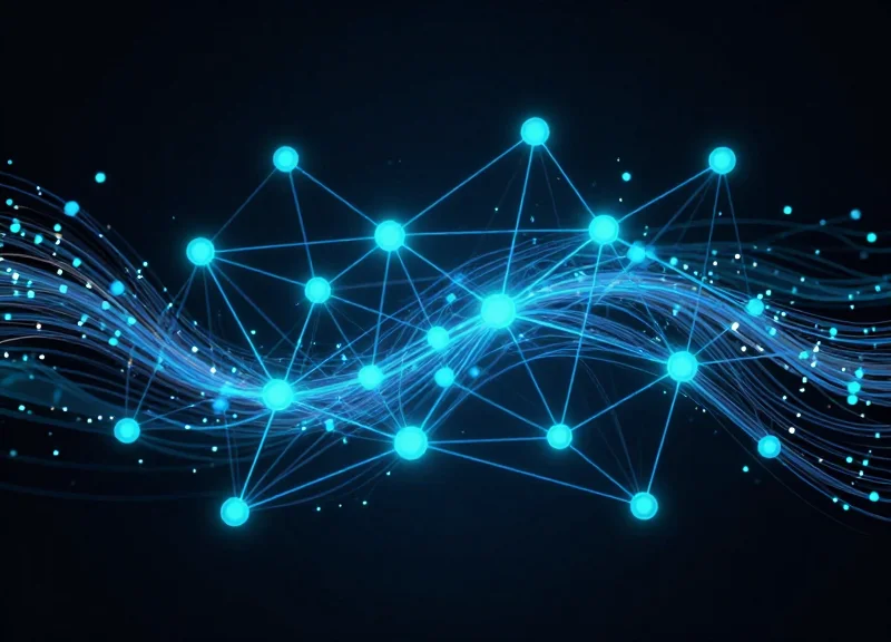 Abstract visualization of data security nodes and network deterrence.