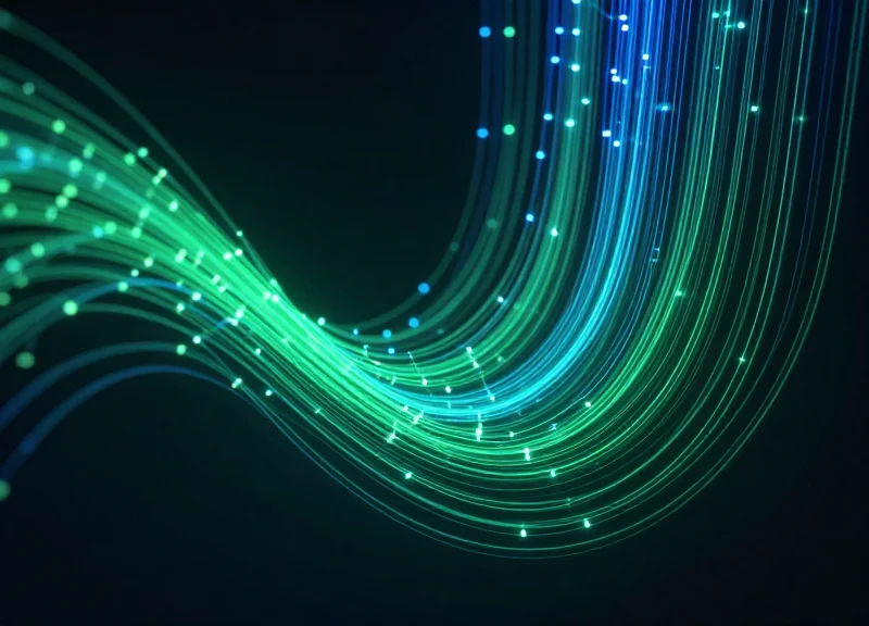 Abstract visualization of a downward trending curve representing a 40 percent reduction in loss