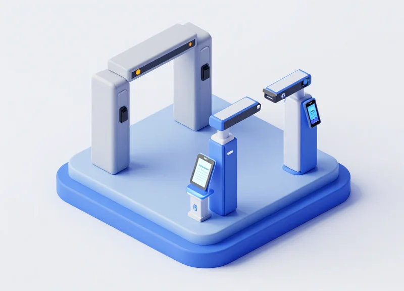System architecture showing the hybrid transition from EAS security gates to RFID sensors.
