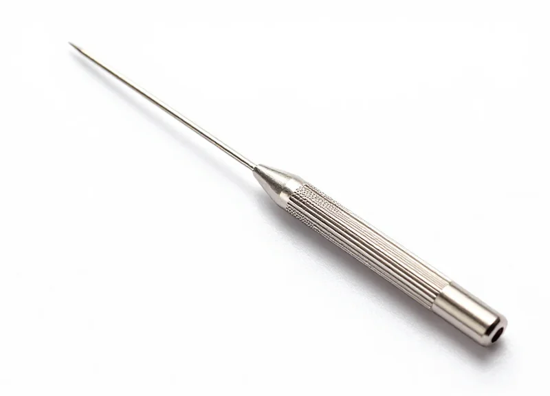 A long 15mm stainless steel EAS pin shown against a white background