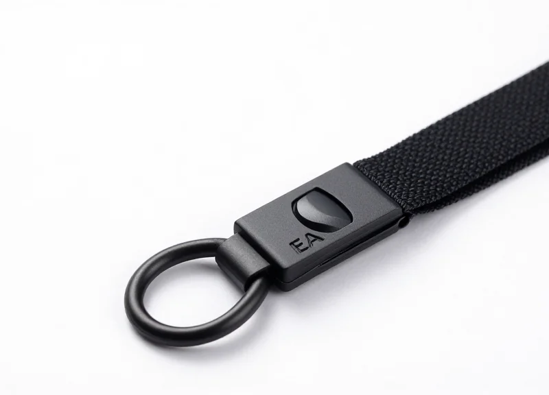 Close-up of a high-quality EAS security lanyard with smooth coating