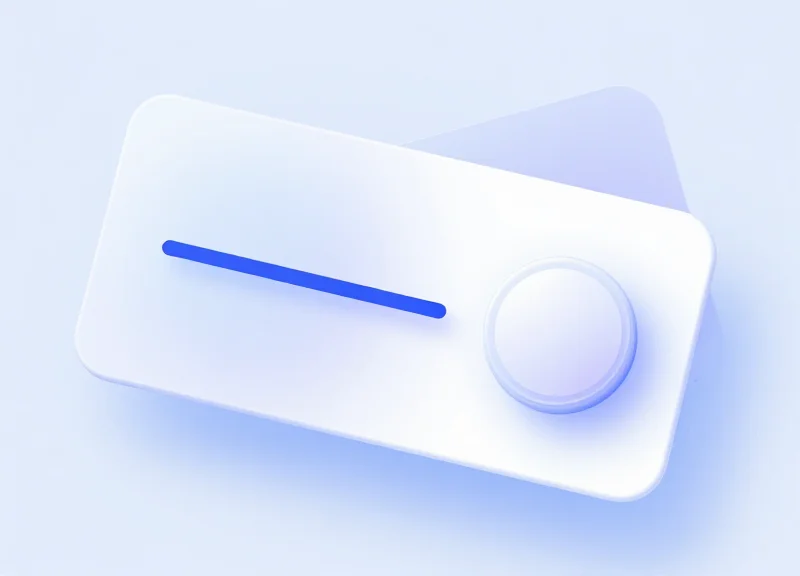 Modern abstract interface showing a slider and dial for technical sensitivity calibration