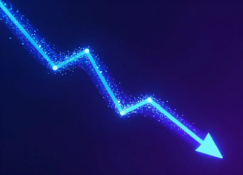 Abstract visualization of data trends showing a sharp decline in retail loss.