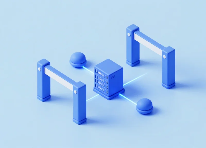 3D isometric model of a store security infrastructure combining EAS and RFID