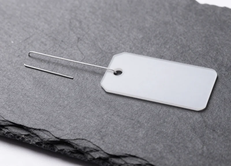 Side-by-side comparison of a small HF label versus a bulky traditional RF tag