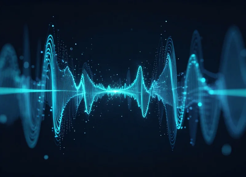 Abstract visualization of RFID data pulses and digital nodes
