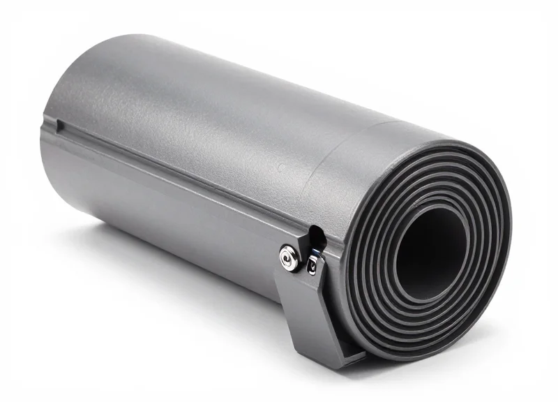 Professional studio shot of a mechanical security end-lock for carpets