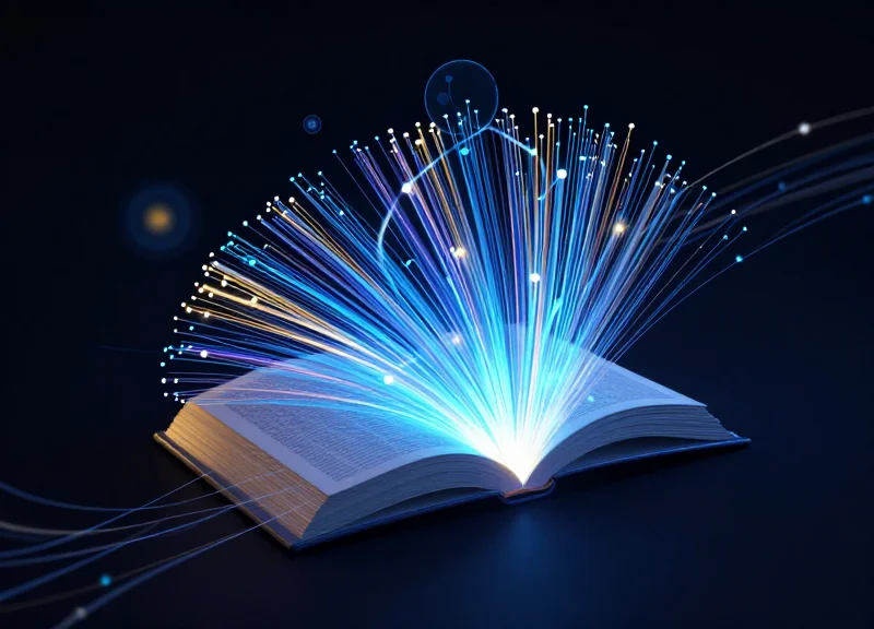 Abstract digital representation of RFID and EAS signals flowing around a book