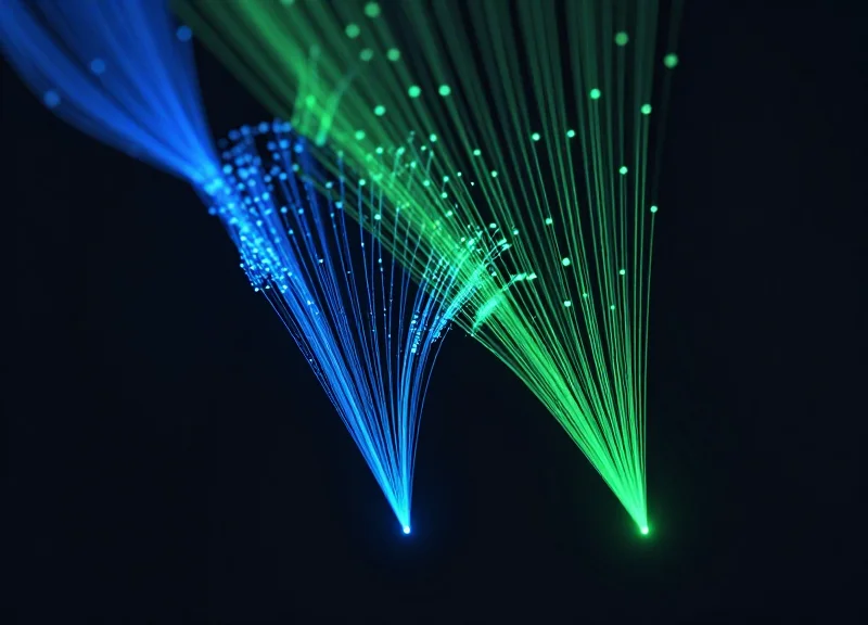 Abstract digital visualization of downward trends and glowing data points representing shrink reduction.