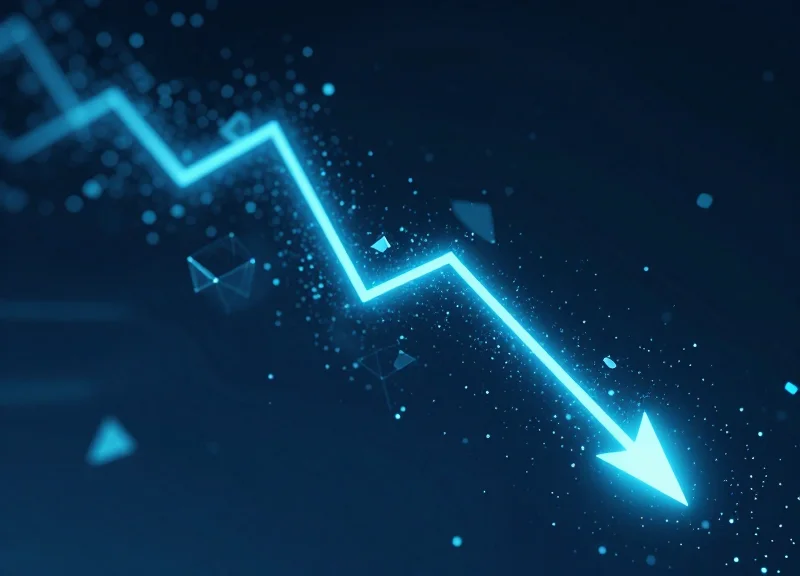 Abstract digital visualization showing a sharp downward trend in loss or shrinkage.