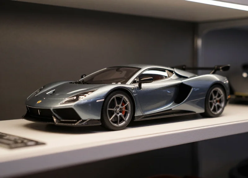 Strategic hidden placement of security label on a collectible car